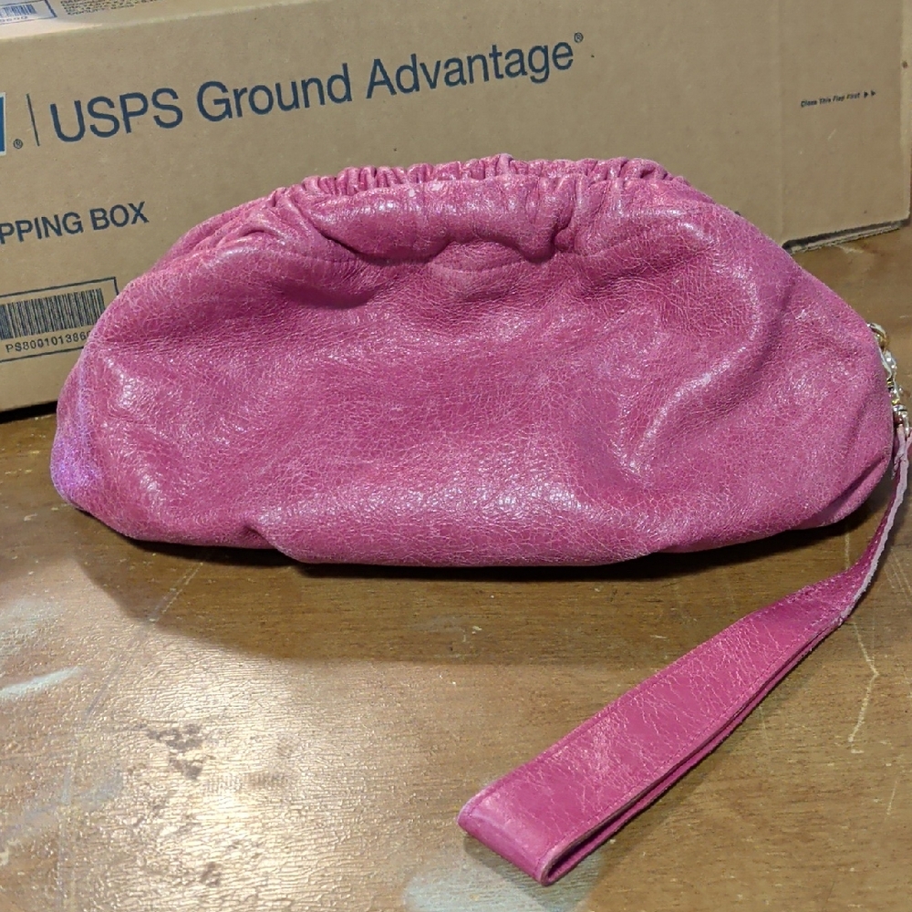 Foley + Corinna Pink Leather Clutch Bag